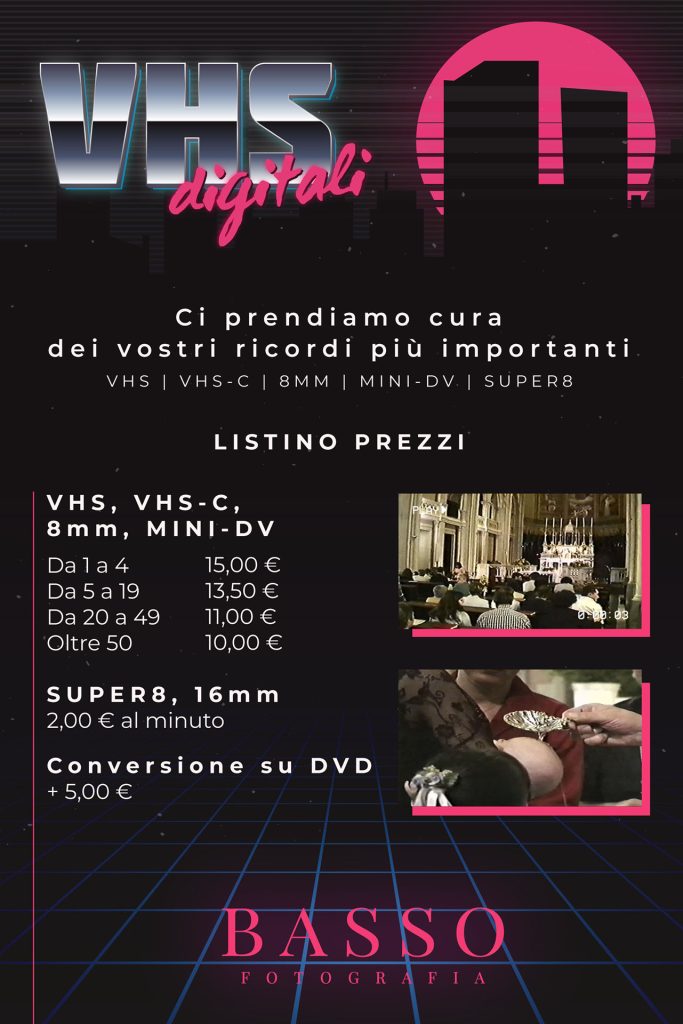 Listino conversione VHS Basso Fotografia